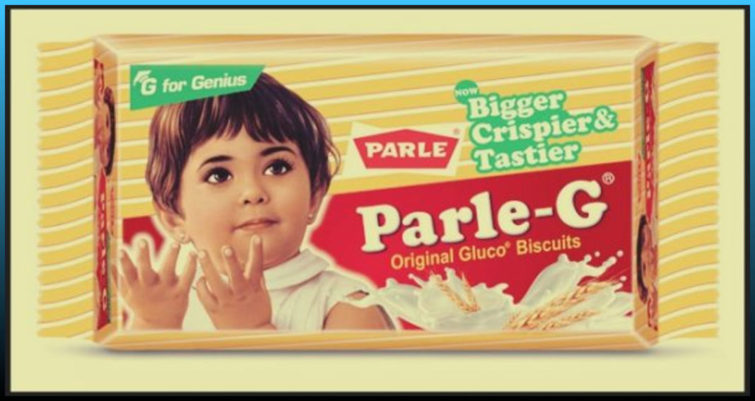 girl on parle g biscuit